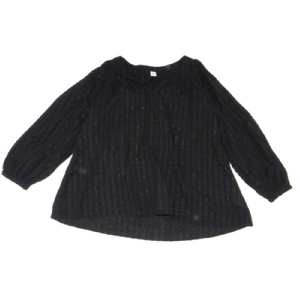 Old Navy Large Black Long Sleeve Blouse Textured